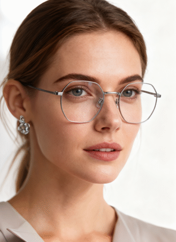 122208 Lightweight Hexagonal Titanium Eyeglasses