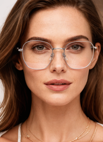 123232 Classic Square Titanium Eyeglasses