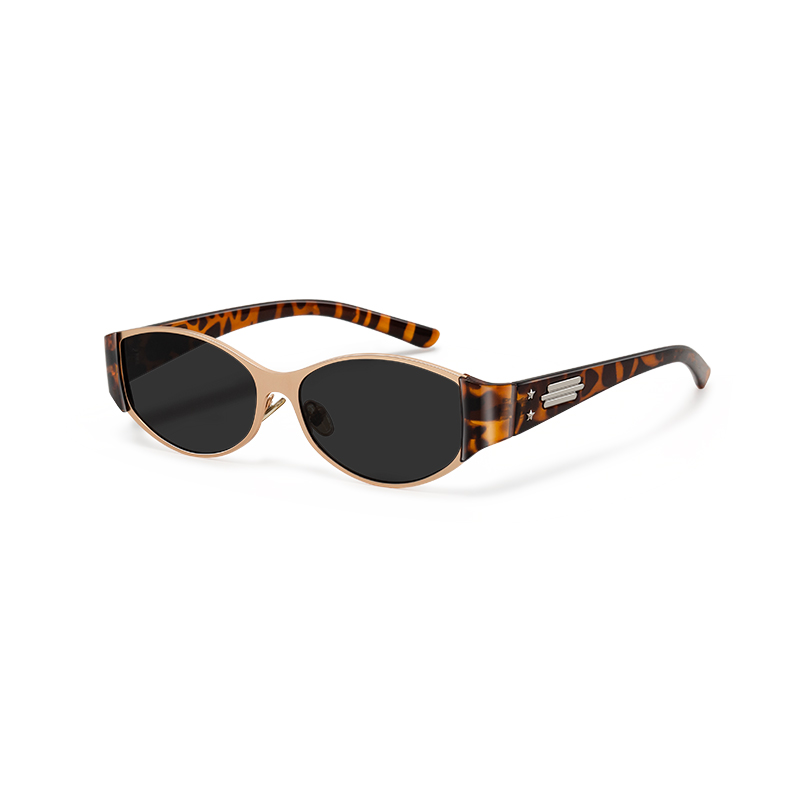 12014 Metal Frame Tortoiseshell Cat-Eye Sunglasses - Image 2
