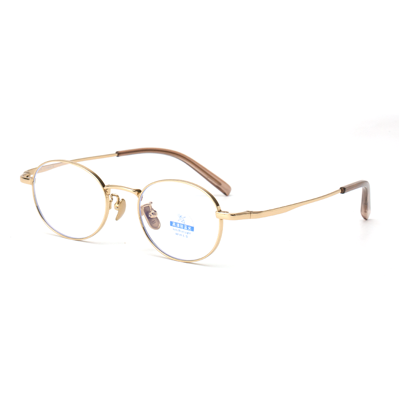 6047 Classic Gold Oval Blue Light Blocking Glasses - Retro-Style Anti-Fatigue Computer Eyewear - Image 4