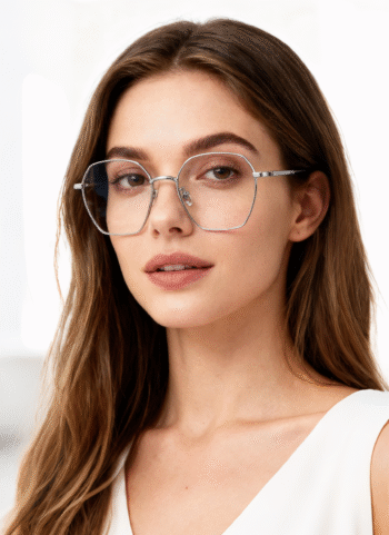 30832 Lightweight Hexagonal Titanium Eyeglasses