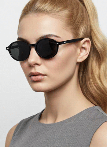 2408 Trendy Black Micro Oval Sunglasses