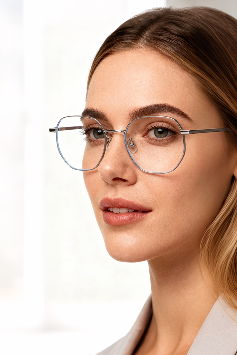 30827 Lightweight Round Titanium Eyeglasses