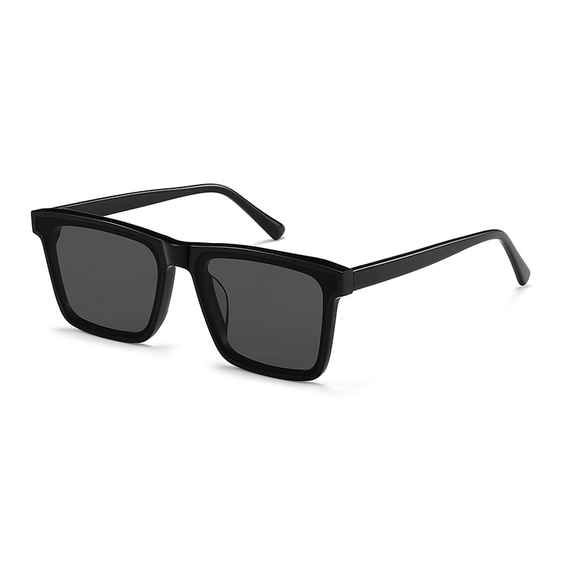 6006 Classic Black Square Acetate Sunglasses - Image 2
