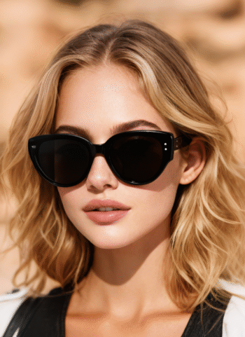 9055 Acetate Vintage-Inspired Oval Sunglasses