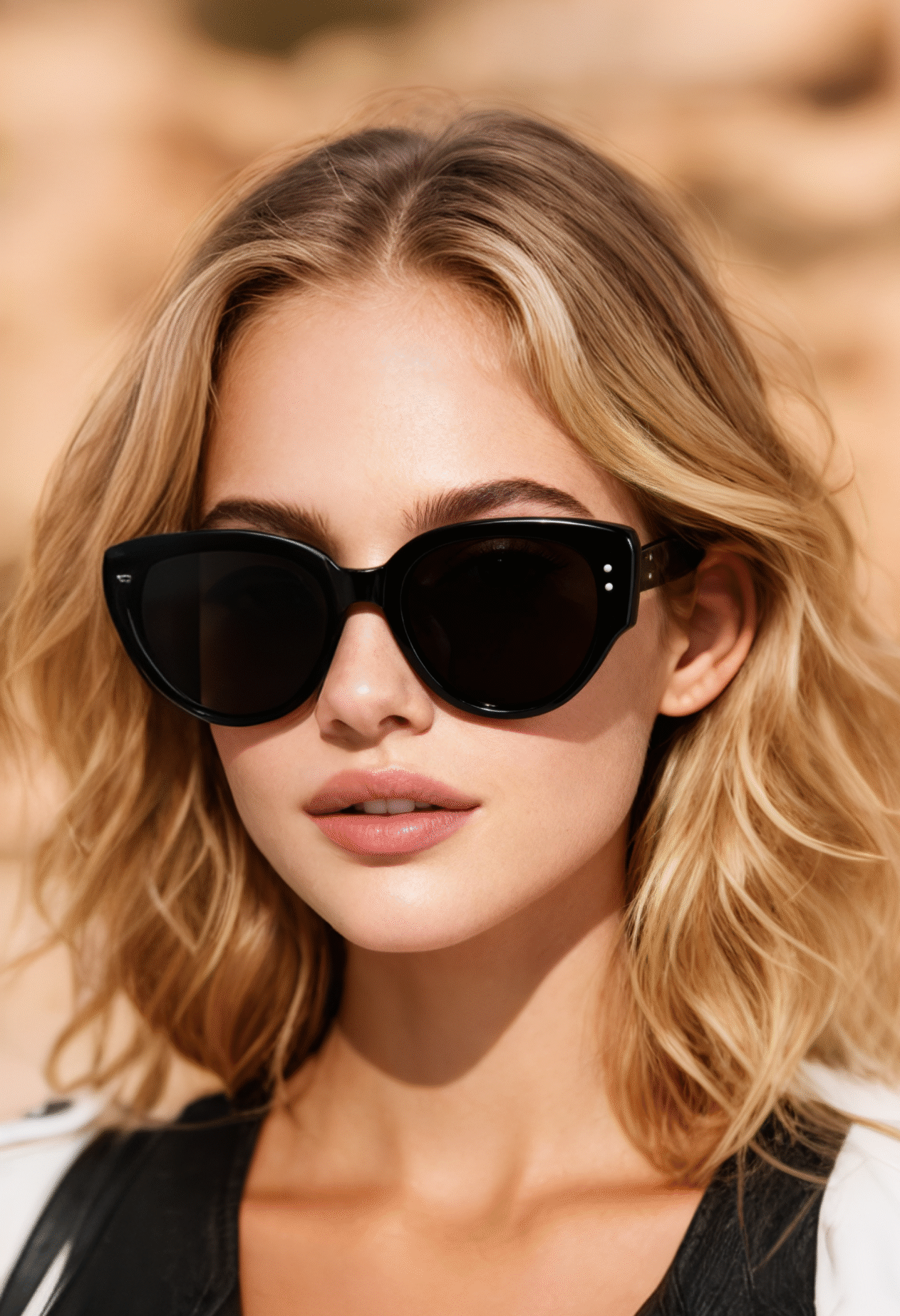 9055 Acetate Vintage-Inspired Oval Sunglasses