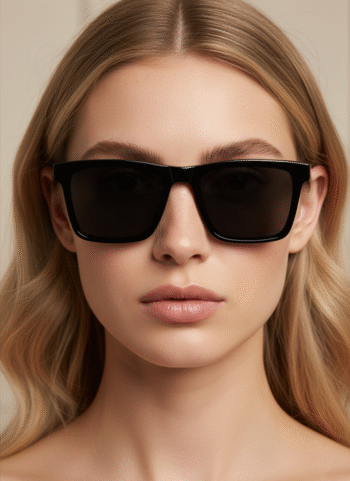 6006 Classic Black Square Acetate Sunglasses