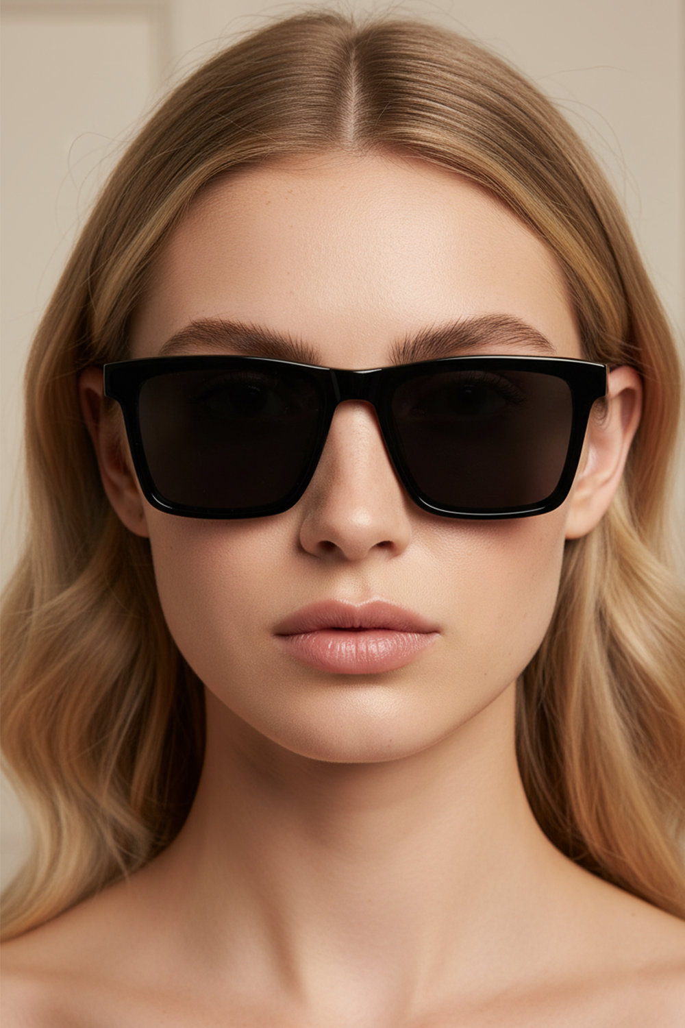 6006 Classic Black Square Acetate Sunglasses
