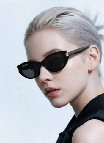 9153 Acetate Classic Sunglasses with Gold Accent