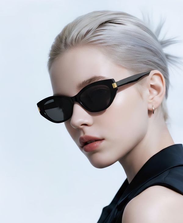 9153 Acetate Classic Sunglasses with Gold Accent