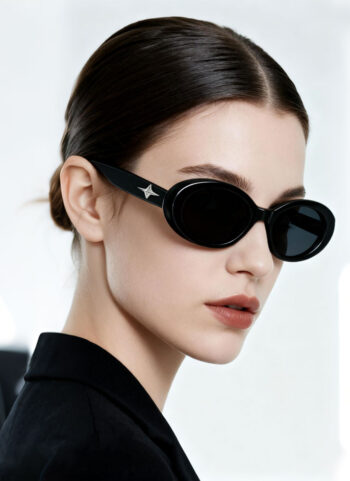 9071 Classic Oval Acetate Nylon Sunglasses