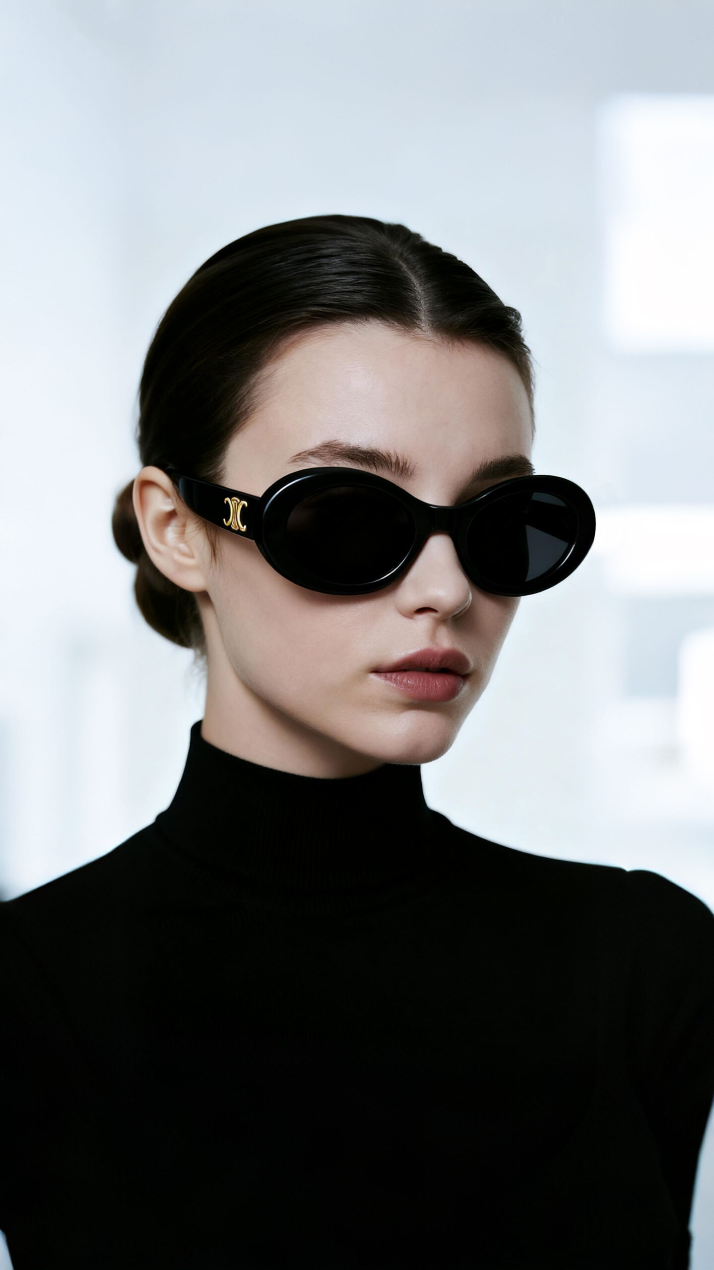 9045 Acetate Nylon Oval Sunglasses