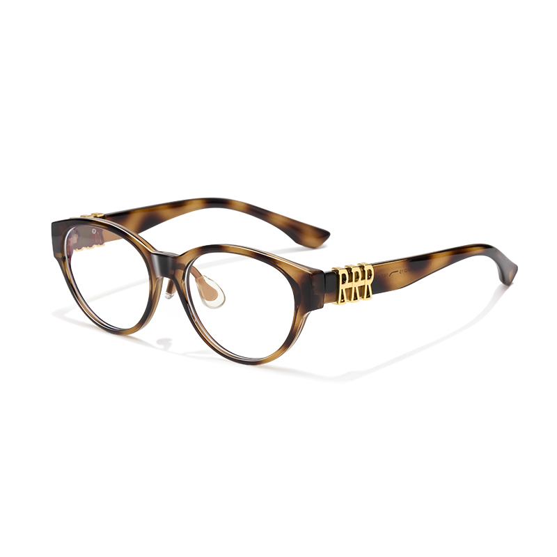 11530R Chic Cat Eye Optical Frames with Statement Gold Letter Logo - Image 2