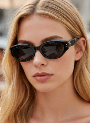 6005 Vintage Cateye Acetate Sunglasses - Sleek Black Retro Frame