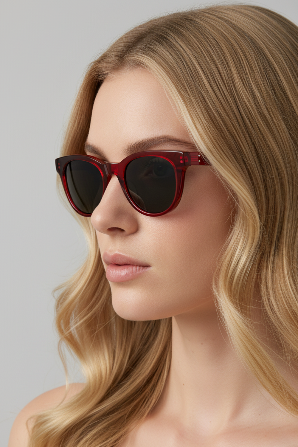 9123 Retro Round Acetate Sunglasses