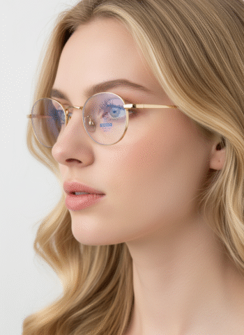 6047 Classic Gold Oval Blue Light Blocking Glasses - Retro-Style Anti-Fatigue Computer Eyewear