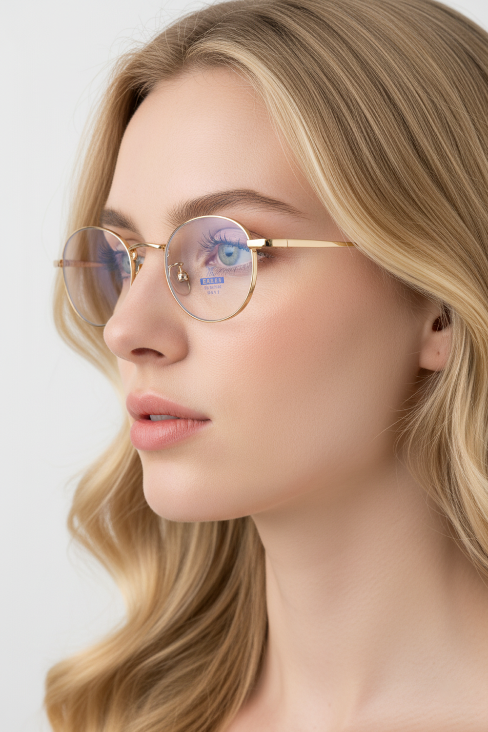 6047 Classic Gold Oval Blue Light Blocking Glasses - Retro-Style Anti-Fatigue Computer Eyewear