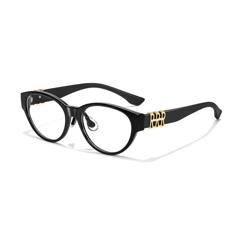 11530R Chic Cat Eye Optical Frames with Statement Gold Letter Logo - Image 4