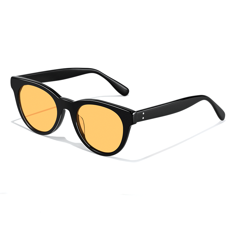 9123 Retro Round Acetate Sunglasses - Image 3