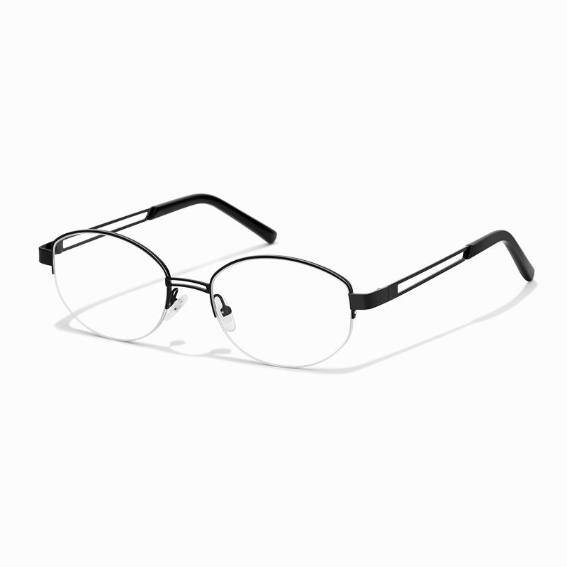 202406 Modern Half-Rim Oval Eyeglasses | Split-Temple Design for Men & Women - Image 2