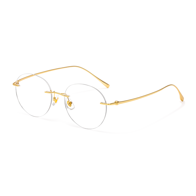 9009 Ultra-Light Titanium Rimless Round Eyeglasses | Invisible Frame Comfort - Image 3