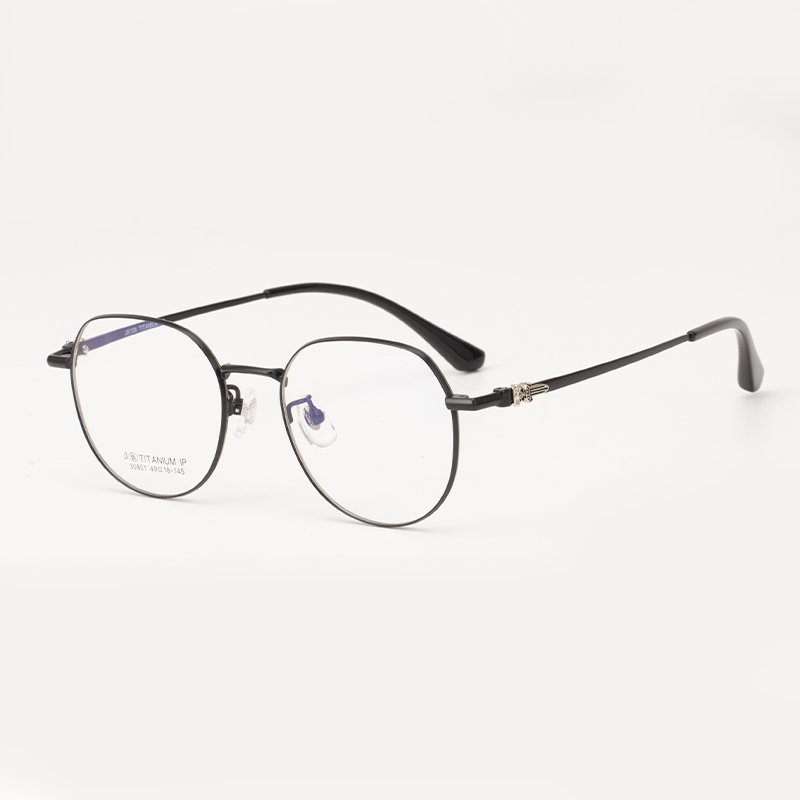 30851 Classic Titanium Anti-Blue Light Eyeglasses - Hypoallergenic & Ultra-Lightweight - Image 2