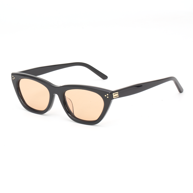 2134 Vintage Cat-Eye Black Acetate Sunglasses UV400 Protection - Chic & Slim Frame - Image 2