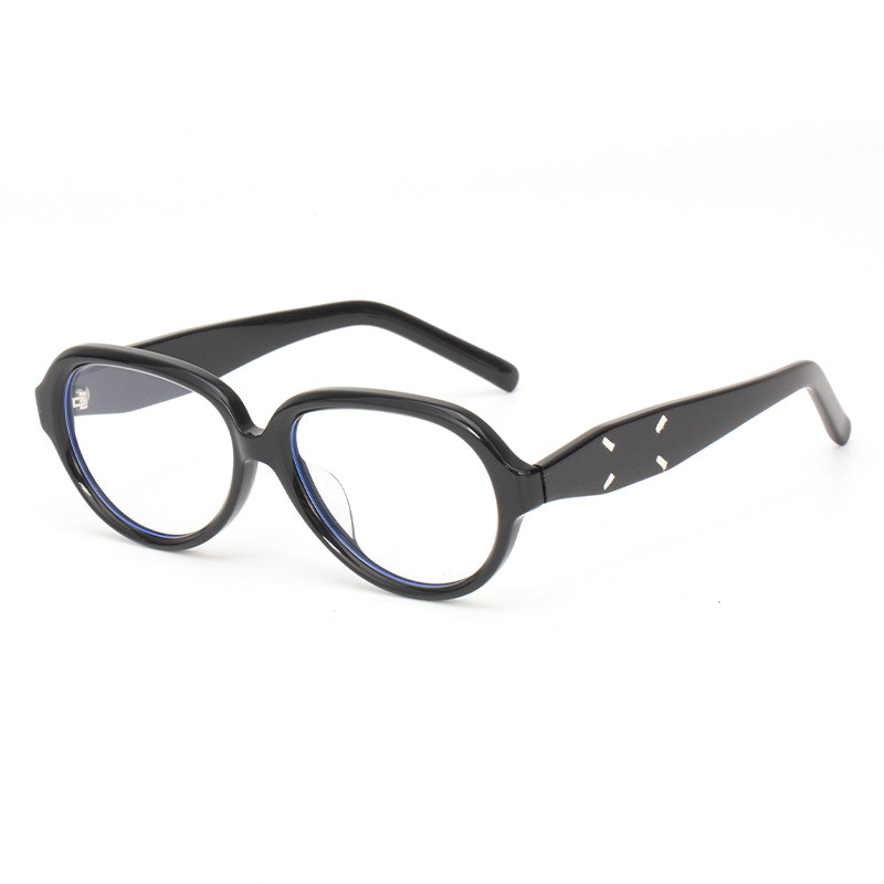 2228 Retro Oval Black Frame Blue Light Blocking Glasses - Unique Statement Style - Image 2