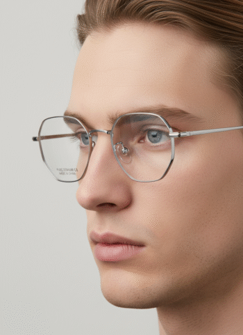 30830 Premium Hexagonal Titanium Eyeglasses - Anti-Blue Light Frames