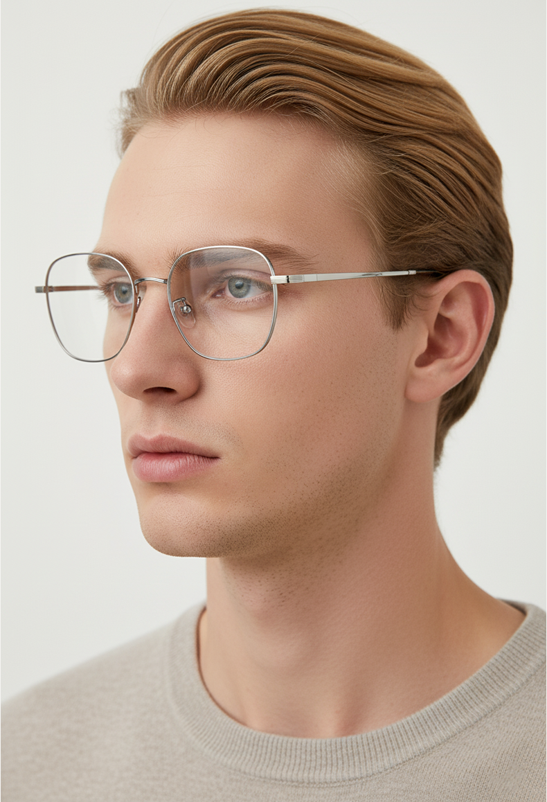 30826 Ultra-Light Titanium Optical Glasses Frame - Anti-Blue Light Lenses