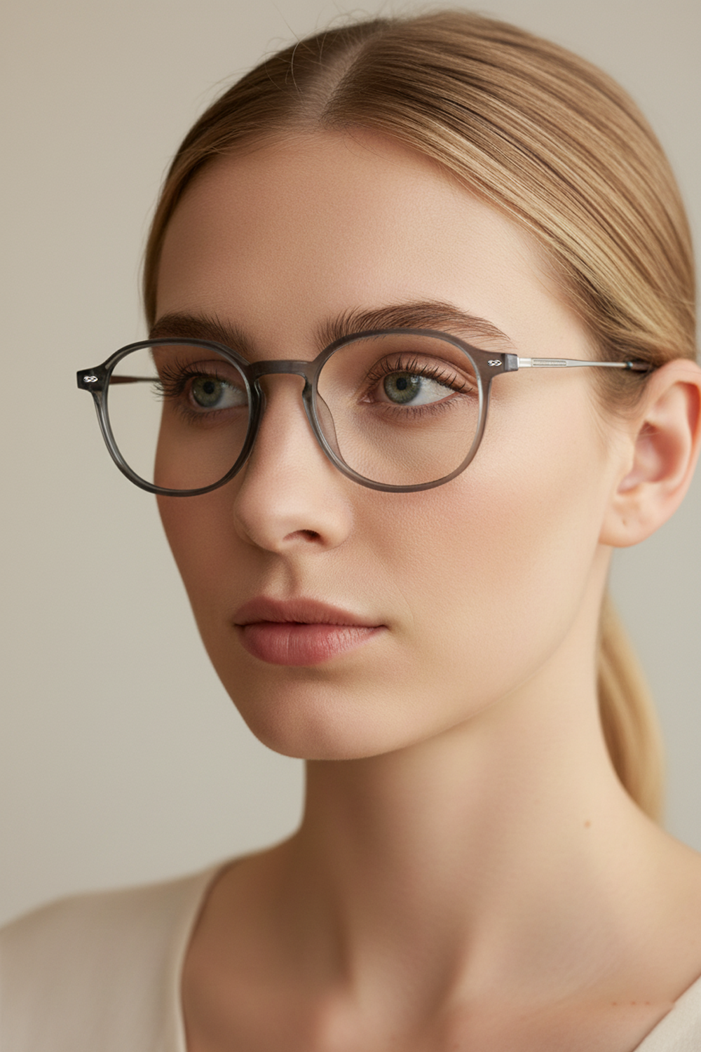8191 Modern Round Eyeglasses | Lightweight Titanium& TR90 Hybrid Frames