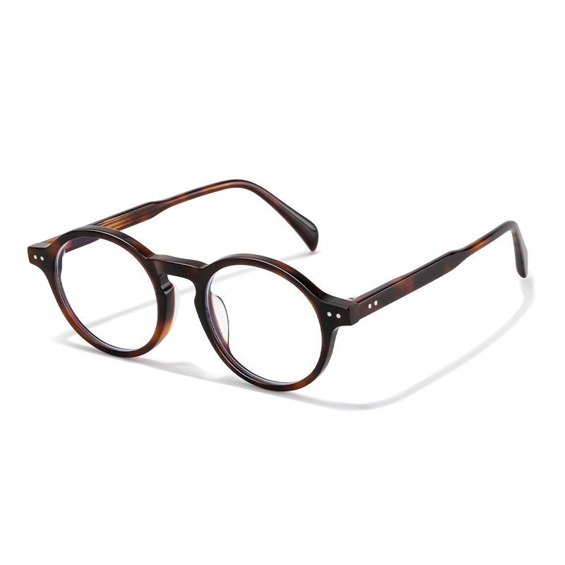 BCNN029 Classic Bold Round Acetate Glasses - Black Retro Style Reading/Computer Frames - Image 3