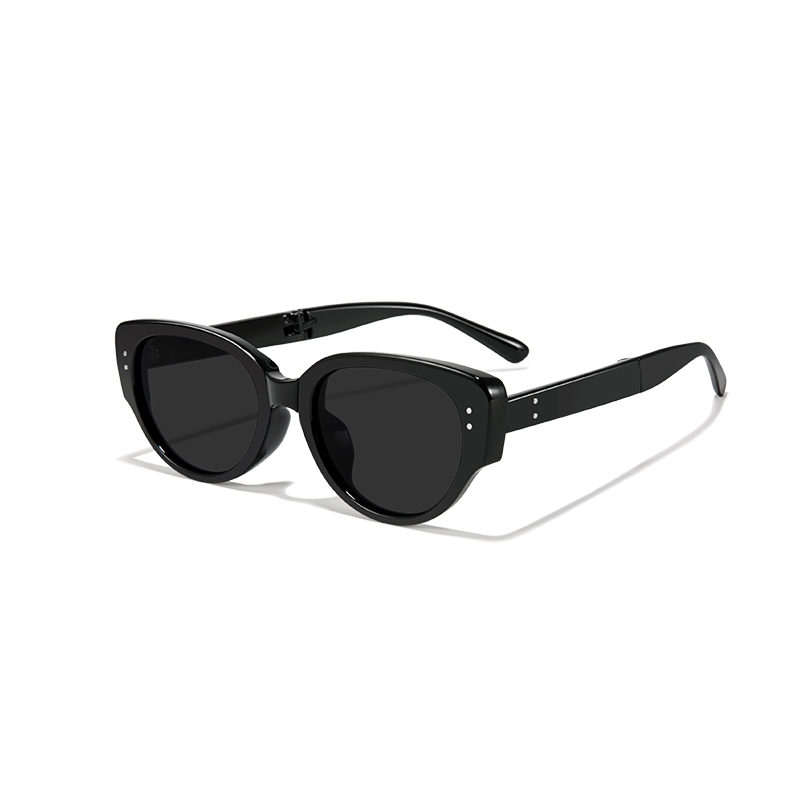 9017 Chunky Retro Cat-Eye Folding Sunglasses - 90s Style - Image 2
