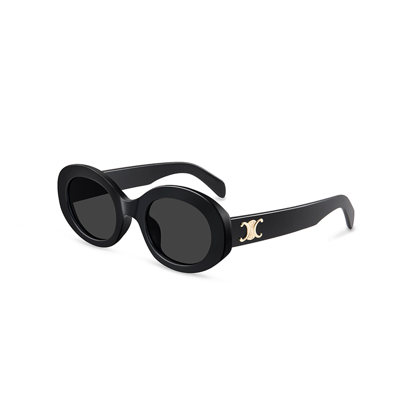 3948 Polarized TR90 Oval Sunglasses with Gold Logo Accent - Image 2
