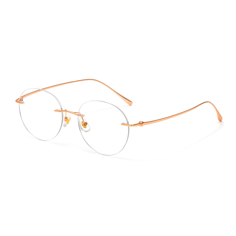 9009 Ultra-Light Titanium Rimless Round Eyeglasses | Invisible Frame Comfort - Image 4