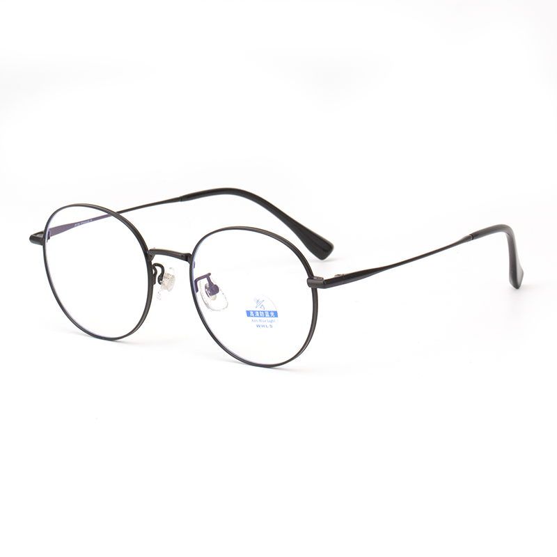 30821 Classic Round Titanium Anti-Blue Light Eyeglasses - Retro Minimalist Frame - Image 2
