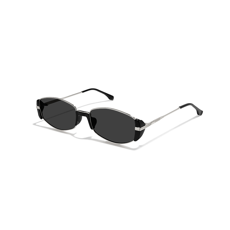 11226 Edgy Retro Narrow Oval Sunglasses - Image 2