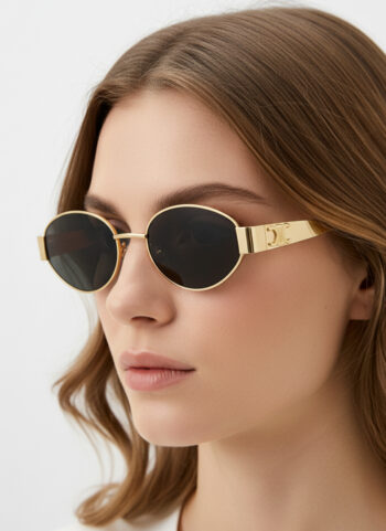 8040 Luxury Oval Metal Sunglasses