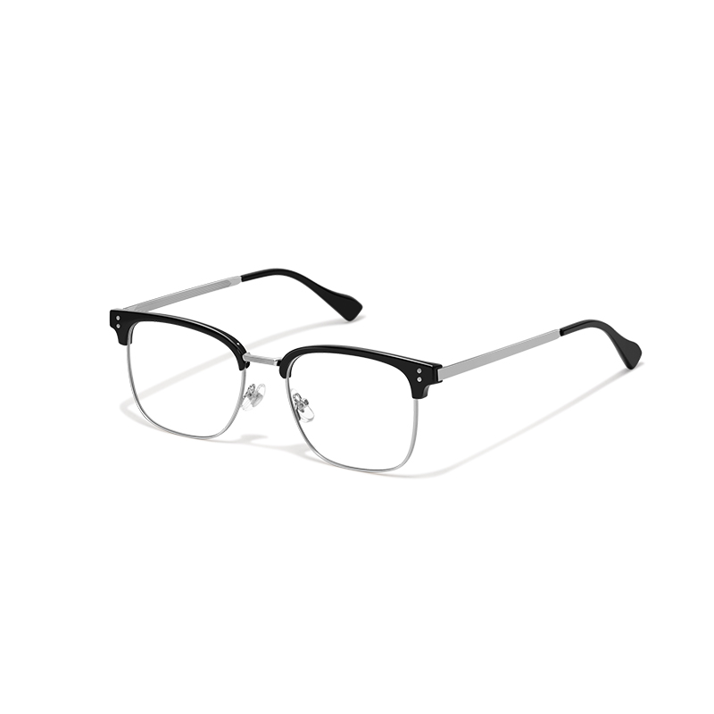 8038 Vintage Clubmaster Eyeglasses - Retro Half-Rim Browline Frame - Image 2