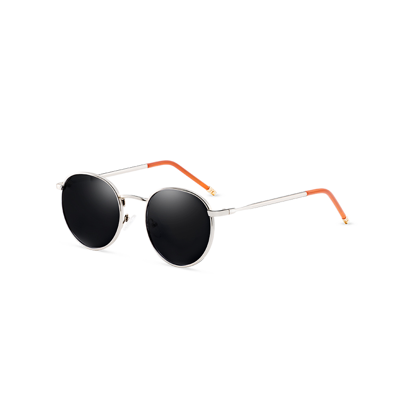 028 Classic Round Polarized Sunglasses - Vintage Metal Frame - Image 4