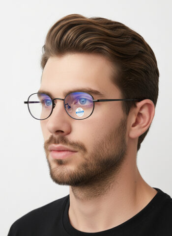 98223 Ultralight Titanium Oval Anti-Blue Light Eyeglasses