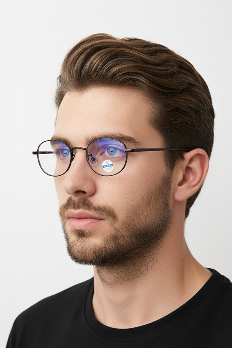 98223 Ultralight Titanium Oval Anti-Blue Light Eyeglasses