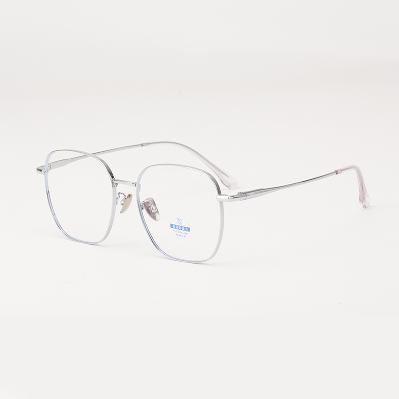 31083 Geometric Black Titanium Blue Light Blocking Glasses - Ultra-Light & Modern - Image 3