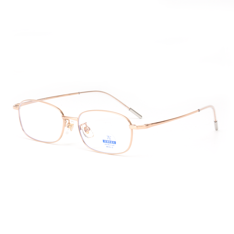 6205 Ultra-Lightweight Rectangular Silver Blue Light Blocking Glasses - Unisex Titanium Frame - Image 5