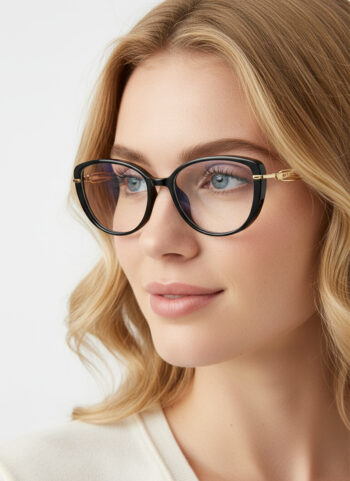 23130 Lightweight TR90 & Metal Cat-Eye Glasses - Elegant Hybrid