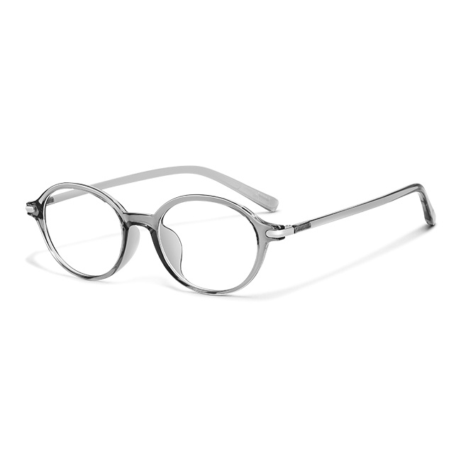 TR52031 Minimalist Oval Eyeglasses - Thin Black Frame Clear Lens - Image 4