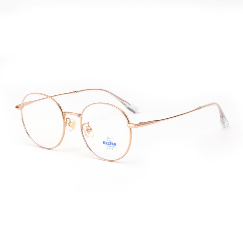 30821 Classic Round Titanium Anti-Blue Light Eyeglasses - Retro Minimalist Frame - Image 4
