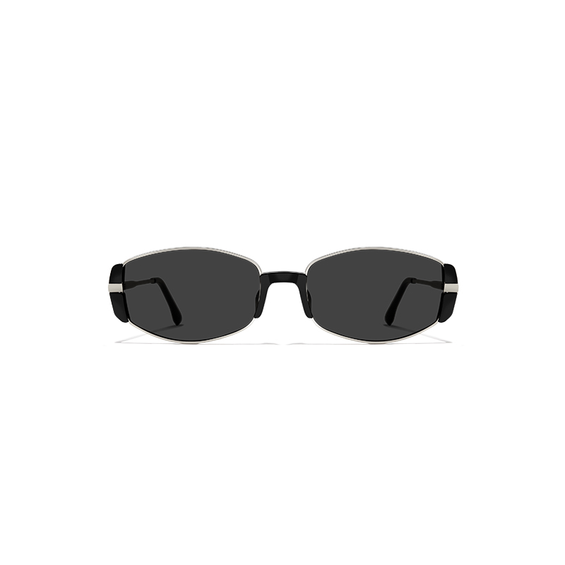 11226 Edgy Retro Narrow Oval Sunglasses - Image 3