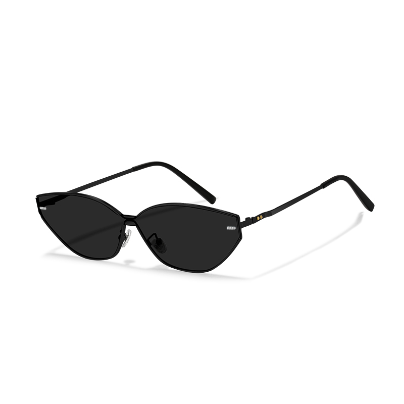 12008 Edgy Slim Metal Cat-Eye Sunglasses - Y2K Style - Image 2