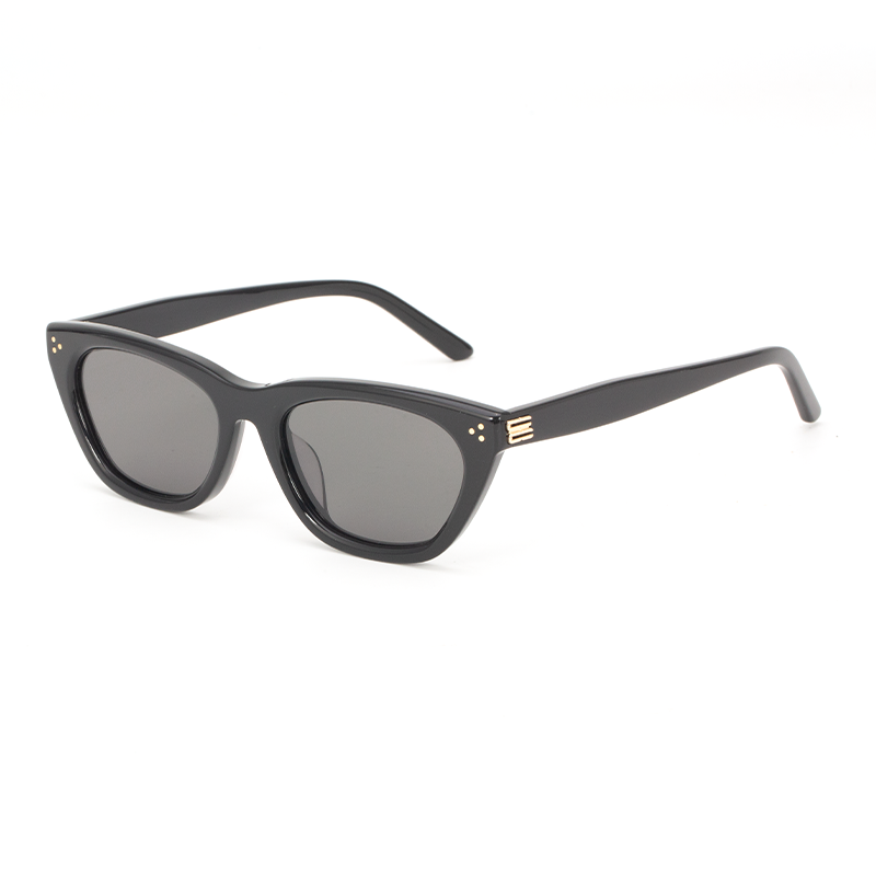 2134 Vintage Cat-Eye Black Acetate Sunglasses UV400 Protection - Chic & Slim Frame - Image 3